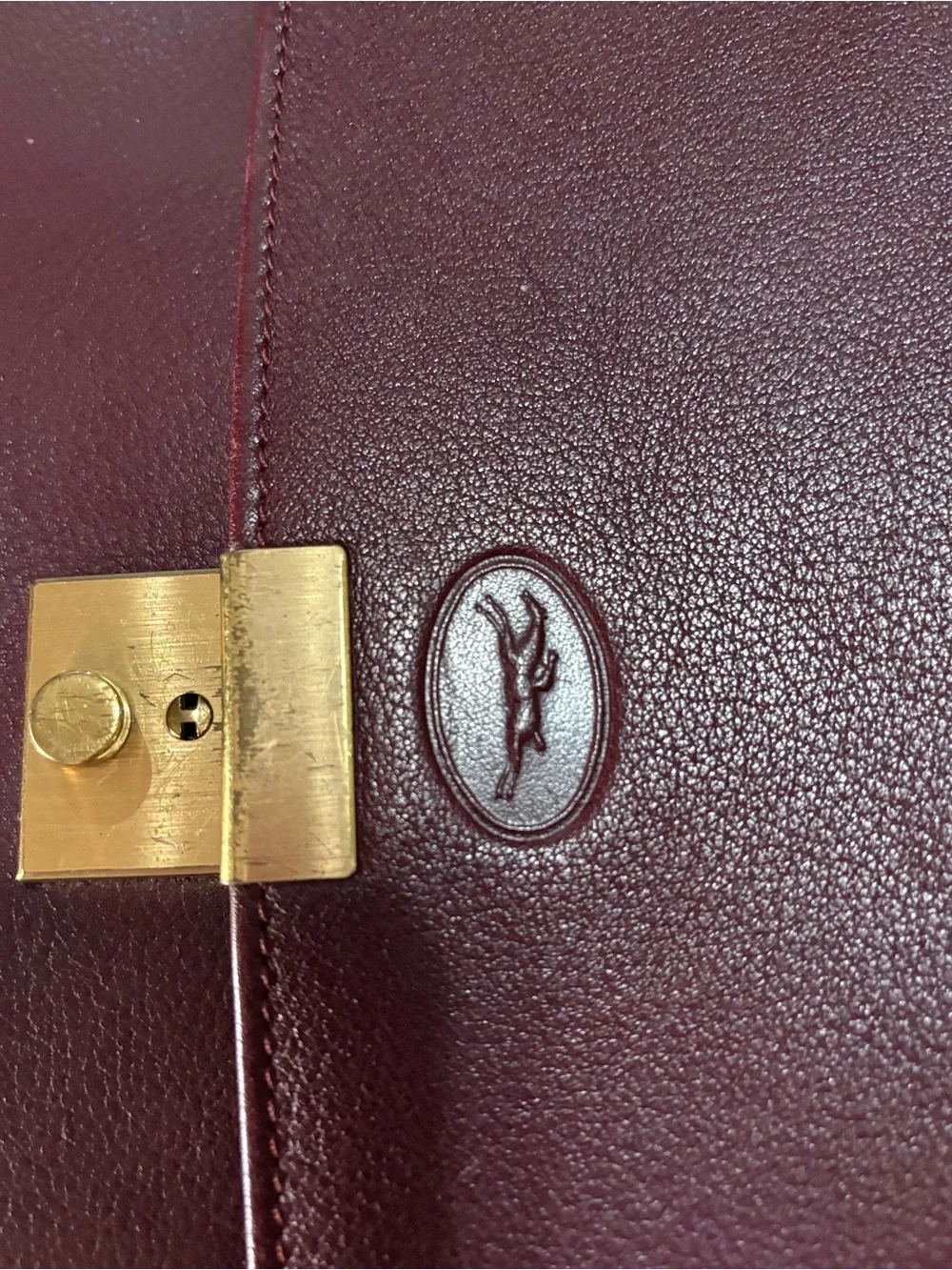 Vintage Longchamp Paris Burgundy Leather Briefcase Made in France